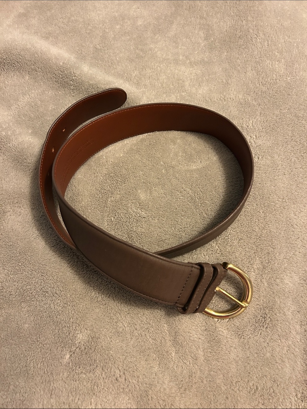 Coach Taupe Leather Belt with Gold Buckle